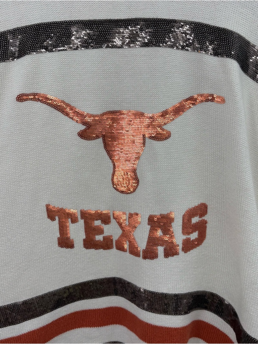 Longhorn Football Texas Queen of Sparkles Sequin Sweater Size L - Picture 5 of 7